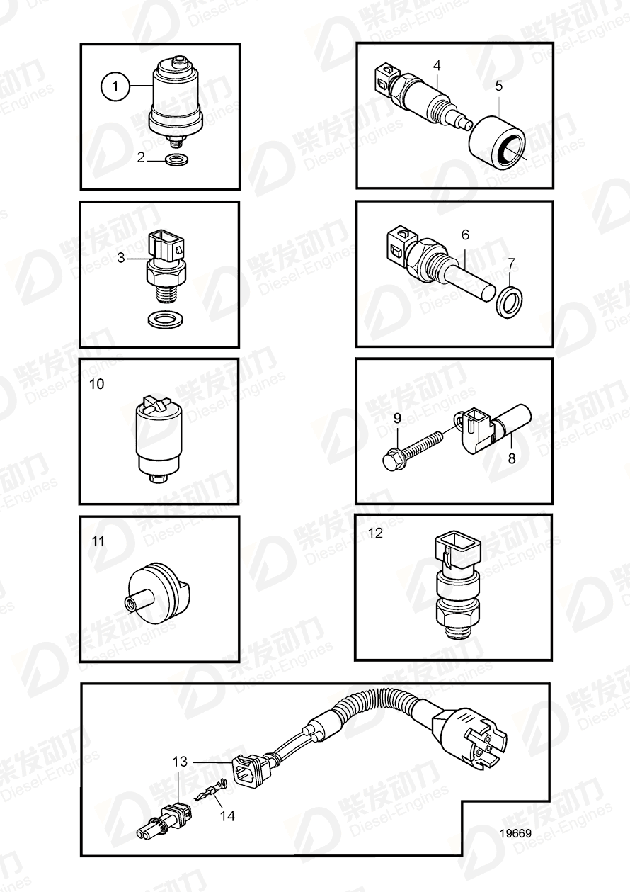 volvo penta Sensor 20459868 Drawing volvo penta Sensor 20459868 Drawing